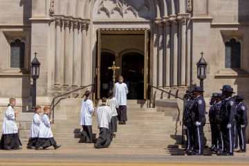 Eric Talley funeral outside