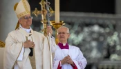 Pope Leo XIV celebrates Mass at St. Peter's Square on Sunday, June 1, 2025 for the Jubilee of Families, Children, Grandparents and the Elderly.