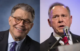 Al Franken, public domain. Roy Moore,   Drew Angerer, Getty Images.