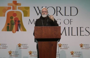 Cardinal Sean O'Malley of Boston gives a keynote address in Philadelphia at the World Meeting of Families, Sept. 25, 2015.   Mary Rezac/CNA.