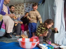 Christian refugees in Mar Elia parish centre in the Ankawa, Erbil, Iraq. 