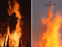 Church fires in Santiago, Chile Oct. 18. 