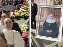 Pope Francis offers a special blessing for the repose of Mother Angelica's soul during his general audience March 30, 2016. 