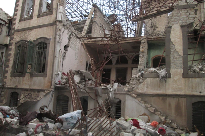 Streets and ruins after the massive destruction in the Old City of Homs Syria April 2014 Credit Aid to the Church in Need CNA 1 28 15