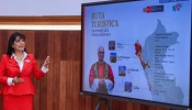 Peru’s Minister of Foreign Trade and Tourism Desilú León explains the route for “Paths of Pope Leo XIV,” which will cover four regions in the country: Lambayeque, Piura, La Libertad, and Callao, key locations in the pastoral life of Pope Leo XIV.