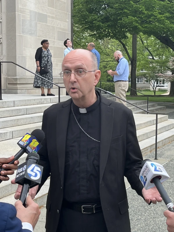 “This is difficult. It’s heart-wrenching," Auxiliary Bishop Bruce Lewandowski said. "But we’re at a pivotal moment in the city Church. We need to do this." Credit: Matthew Balan