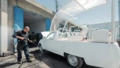 The popemobile used by Pope Francis during his visit to Bethlehem in 2014.