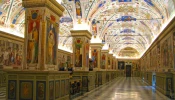 The Sistine Hall of the Vatican Library. the library of the Holy See, currently located in Vatican City, is one of the oldest libraries in the world.